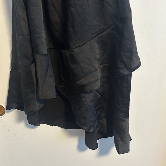 NWT: AX Paris single  shoulder asymmetrical black ruffle dress size 10 - Picture 3 of 7